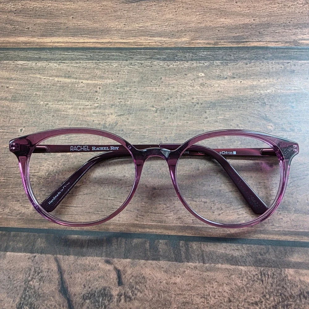 Rachel Rachel‎ Roy Fortune Orchid Purple Round Eyeglass Frames Floral 51-18-135